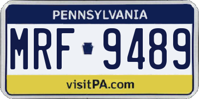 PA license plate MRF9489