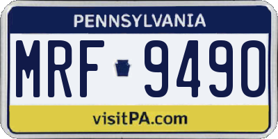 PA license plate MRF9490