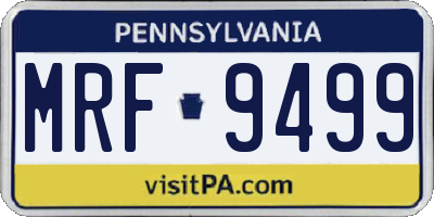 PA license plate MRF9499