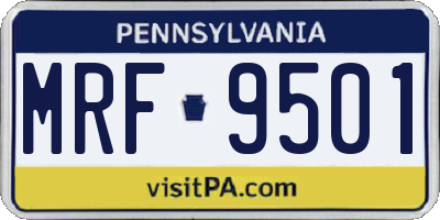 PA license plate MRF9501