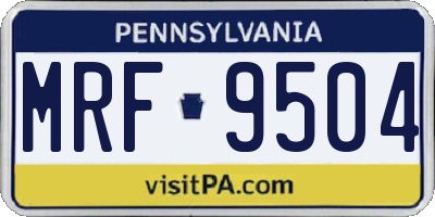 PA license plate MRF9504