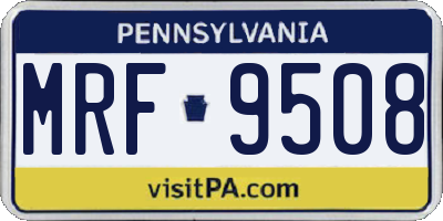 PA license plate MRF9508