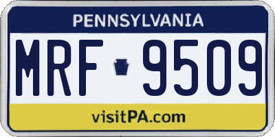 PA license plate MRF9509