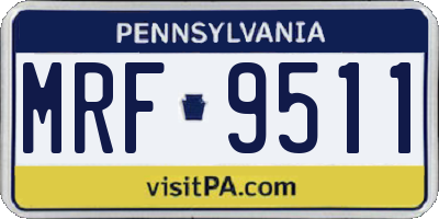 PA license plate MRF9511