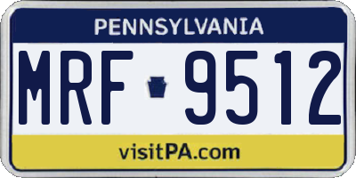 PA license plate MRF9512