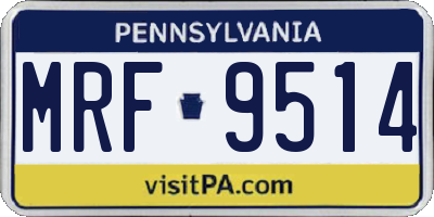 PA license plate MRF9514