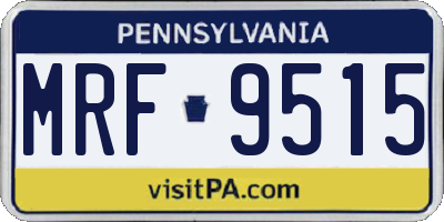 PA license plate MRF9515