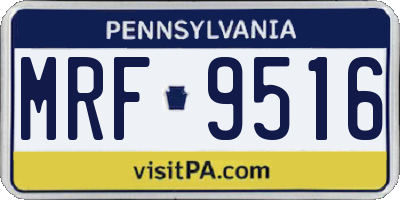 PA license plate MRF9516