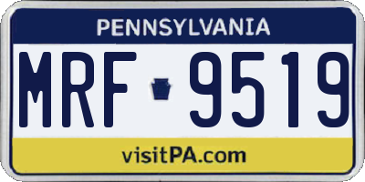 PA license plate MRF9519
