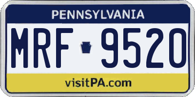 PA license plate MRF9520