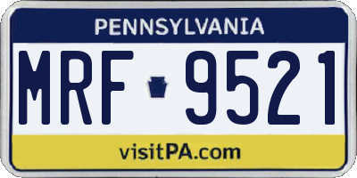 PA license plate MRF9521