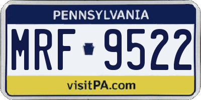 PA license plate MRF9522