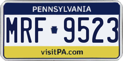 PA license plate MRF9523