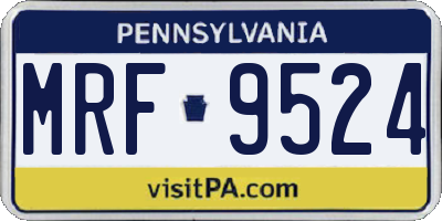 PA license plate MRF9524