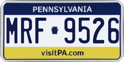 PA license plate MRF9526
