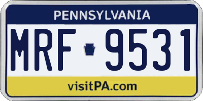 PA license plate MRF9531