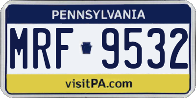 PA license plate MRF9532