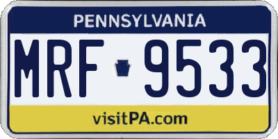 PA license plate MRF9533