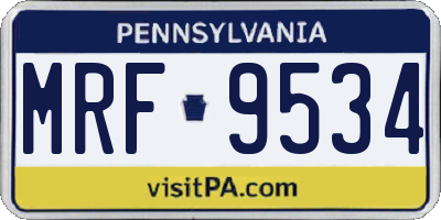 PA license plate MRF9534