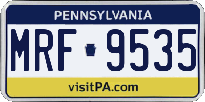 PA license plate MRF9535