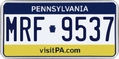 PA license plate MRF9537