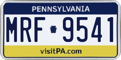 PA license plate MRF9541