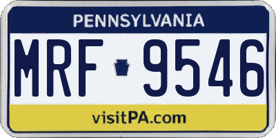 PA license plate MRF9546