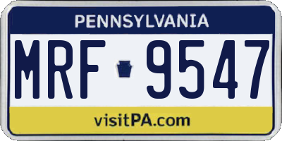 PA license plate MRF9547