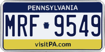 PA license plate MRF9549