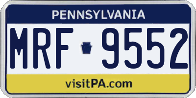 PA license plate MRF9552