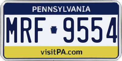 PA license plate MRF9554