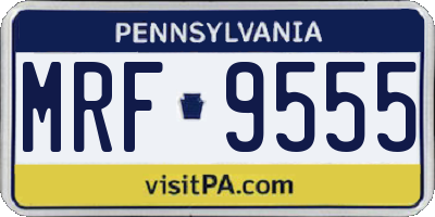 PA license plate MRF9555