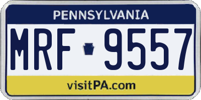 PA license plate MRF9557
