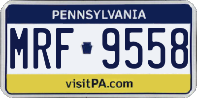 PA license plate MRF9558