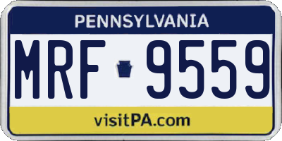 PA license plate MRF9559