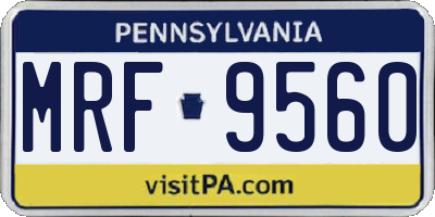 PA license plate MRF9560
