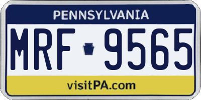 PA license plate MRF9565