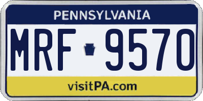 PA license plate MRF9570