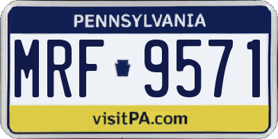PA license plate MRF9571