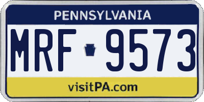 PA license plate MRF9573