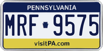 PA license plate MRF9575