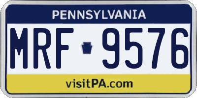PA license plate MRF9576