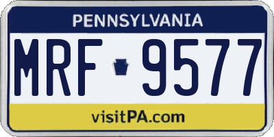 PA license plate MRF9577