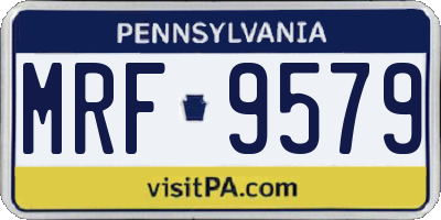 PA license plate MRF9579