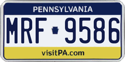 PA license plate MRF9586