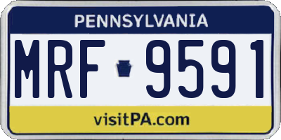 PA license plate MRF9591
