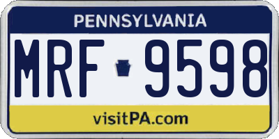 PA license plate MRF9598