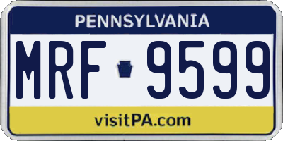 PA license plate MRF9599