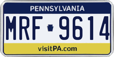 PA license plate MRF9614
