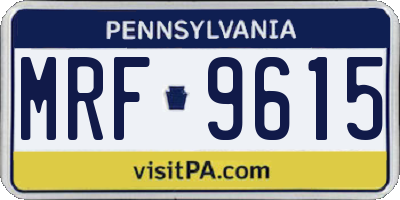 PA license plate MRF9615